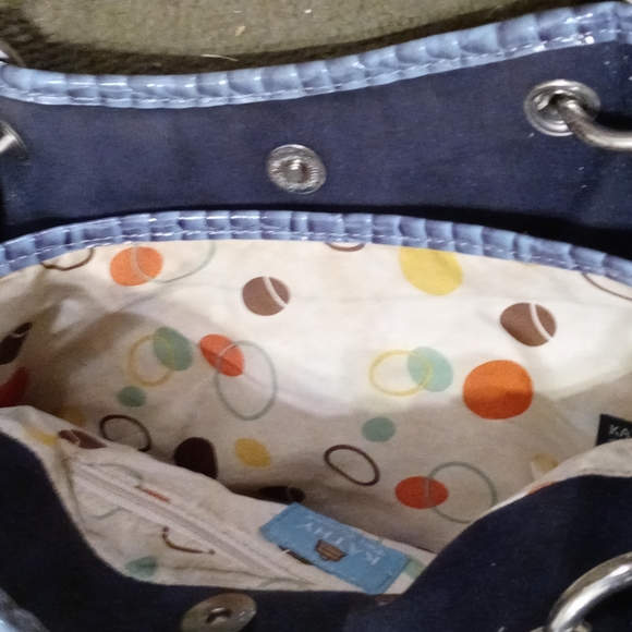 Navy blue purse with snake print - Picture 9 of 14